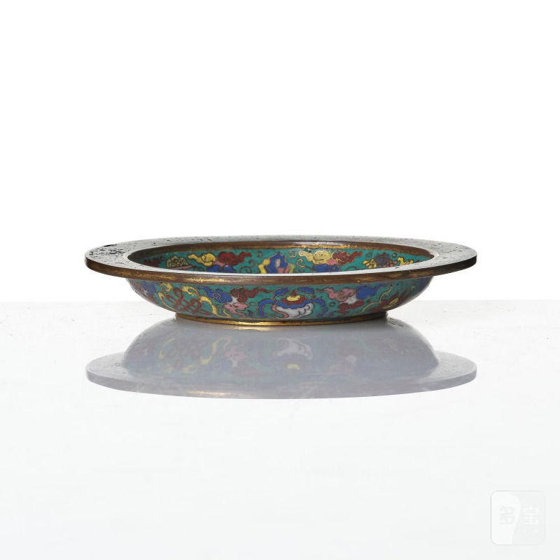 A cloisonne 'Sanskrit' dish, - 图2